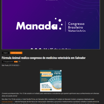 Fórmula Animal realiza congresso de medicina veterinária em Salvador – Em Notícia