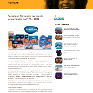 Pamplona Alimentos apresenta lainçamentos na FIPAN 2022 – Com Sabor