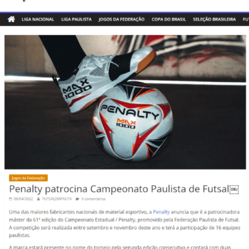 Penalty patrocina Campeonato Paulista de Futsal – Futsal em Pauta
