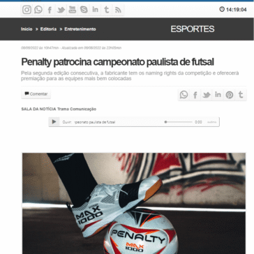 Penalty patrocina campeonato paulista de futsal – Gazeta da Semana
