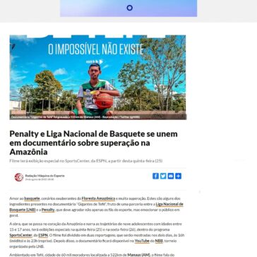 Penalty e Liga Nacional de Basquete se unem em documentário sobre superação na Amazônia – Máquina do Esporte