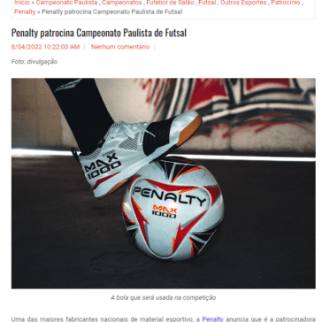 Penalty patrocina Campeonato Paulista de Futsal – O Curioso do Futebol