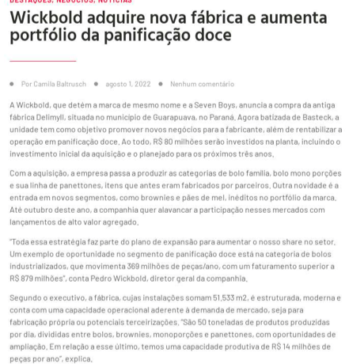 Wickbold adquire nova fábrica, amplia portfólio e investe mais de R$80 milhões
