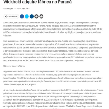 Wickbold adquire fábrica no Paraná