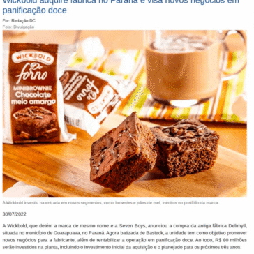 Wickbold adquire fa´brica no Parana´ e visa novos nego´cios em panificac¸a~o doce