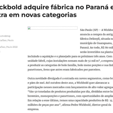 Wickbold adquire fábrica no Paraná e entra em novas categorias