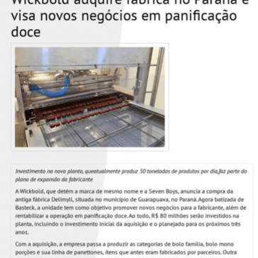 Wickbold adquire fábrica no Paraná e visa novos negócios em panificação doce – APRAS –