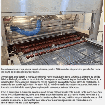 Wickbold adquire fábrica no Paraná e visa novos negócios em panificação doce