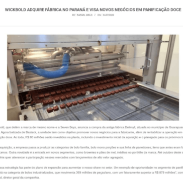 Wickbold adquire fábrica no Paraná e visa novos negócios em panificação doce