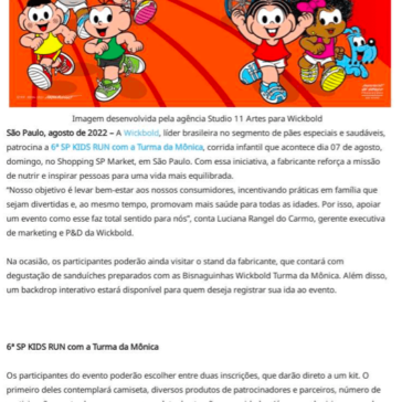 Wickbold patrocina corrida infantil da Turma da Mônica