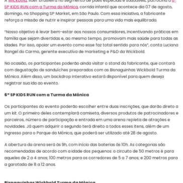 Wickbold patrocina corrida infantil da Turma da Mônica