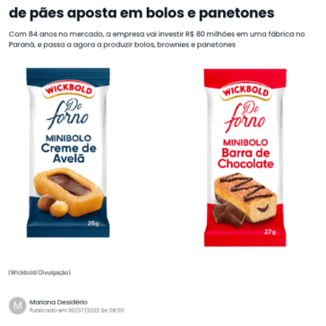 Wickbold: Com receita de R$ 1,6 bi, marca de pães aposta em bolos e panetones