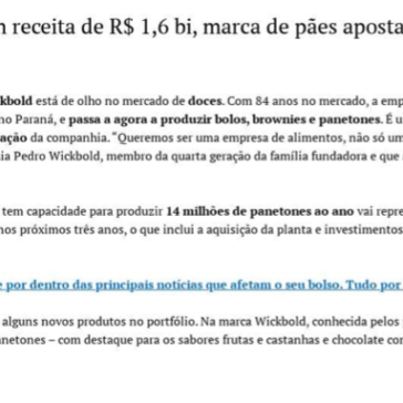 Wickbold: Com receita de R$ 1,6 bi, marca de pães aposta em bolos e panetones