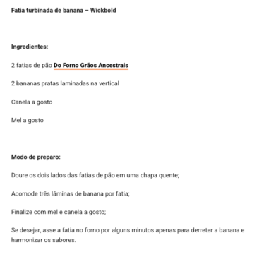Companhia Wickbold sugere receitas para o dia da banana