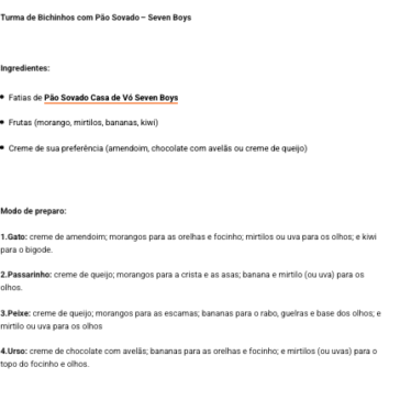 Receita de Turma de bichinhos com pão sovado