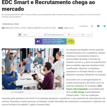 EDC Smart e Recrutamento chega ao mercado – VAMOS – Portal de Noticias