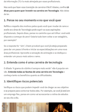 15 dicas para a transição de carreira para a área de Tecnologia – Tecmundo