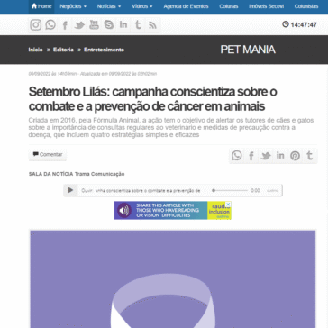 Setembro Lilás: campanha conscientiza sobre o combate e a prevenção de câncer em animais – Gazeta da Semana