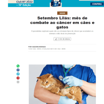 Setembro Lilás: mês de combate ao câncer em cães e gatos – Vida de Bicho