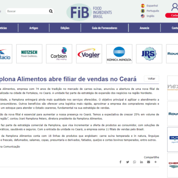 Pamplona Alimentos abre filial de vendas no Ceará – Food Ingredients Brasil
