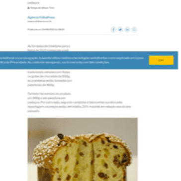 Panetone encolhe de tamanho e cresce em preço neste Natal