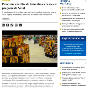 Panetone encolhe de tamanho e cresce em preço neste Natal