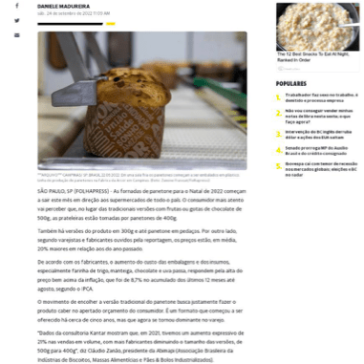 Panetone encolhe de tamanho e cresce em preço neste Natal
