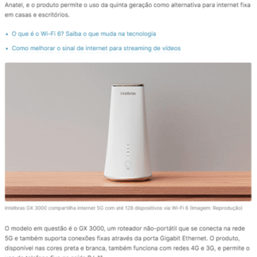 Modem 5G da Intelbras para uso fixo com Wi-Fi 6 é homologado na Anatel – Tecnoblog