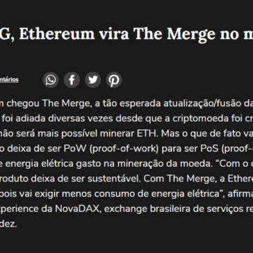 De olho no ESG, Ethereum vira The Merge no meio da madrugada – Terra