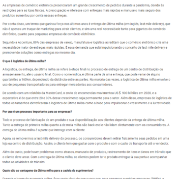 Logística de última milha impulsiona crescimento do comércio eletrônico – Log Web