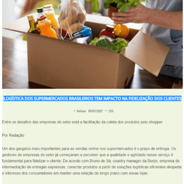 LOGÍSTICA DOS SUPERMERCADOS BRASILEIROS TEM IMPACTO NA FIDELIZAÇÃO DOS CLIENTES – SBVC