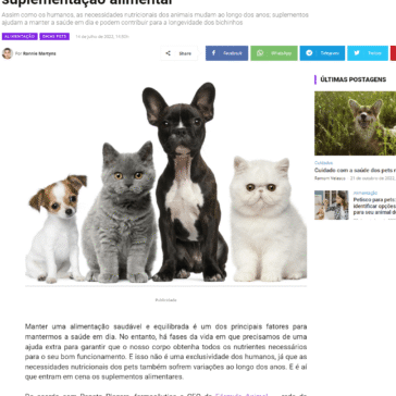 Nutrição além da ração: saiba quando os pets precisam de suplementação alimentar – Meu Pulguento