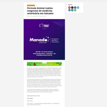 Fórmula Animal realiza congresso de medicina veterinária em Salvador – Comunique-se