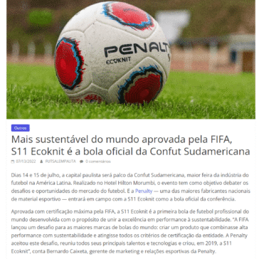 Mais sustentável do mundo aprovada pela FIFA, S11 Ecoknit é a bola oficial da Confut Sudamericana – Futsal em Pauta