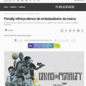 Penalty reforça elenco de embaixadores da marca – Gazeta da Semana