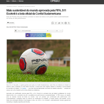 Mais sustentável do mundo aprovada pela FIFA, S11 Ecoknit é a bola oficial da Confut Sudamericana – Gazeta da Semana
