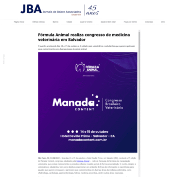 Fórmula Animal realiza congresso de medicina veterinária em Salvador – JBA Jornais