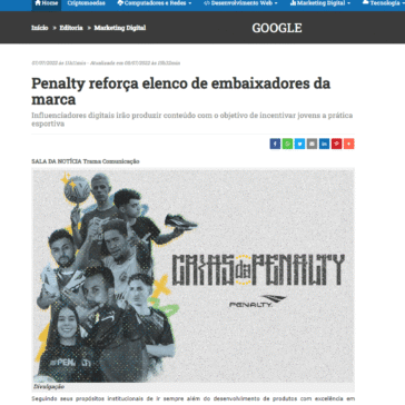 Penalty reforça elenco de embaixadores da marca – Teclando Web