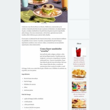 Receita de Sanduíche “aranha”