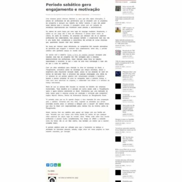 Período sabático gera engajamento e motivação – O Estado RJ