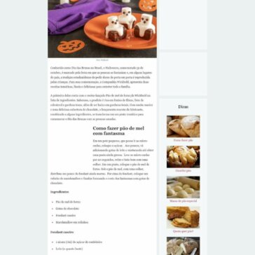 Receita de Pão de mel com fantasma