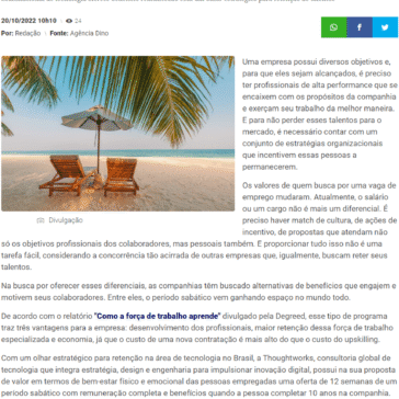 Período sabático gera engajamento e motivação – Portal Brasileira