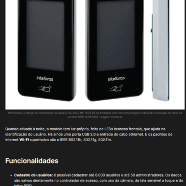 REVIEW: Controlador de acesso com reconhecimento facial SS 3540 MF FACE EX da Intelbras – Showmetech