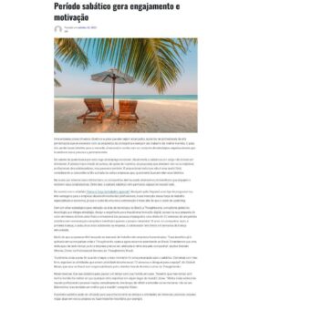 Período sabático gera engajamento e motivação – Mt Total