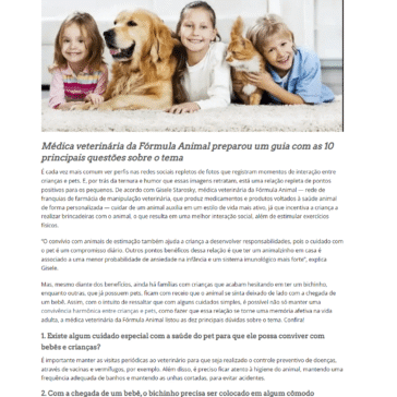 Crianças e pets: tire suas dúvidas e aposte nessa relação de amizade que só traz benefícios – Assessoria Animal