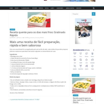 Receita quente para os dias mais frios: Gratinado Rápido