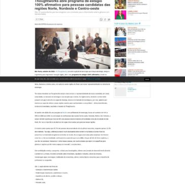 Thoughtworks abre programa de estágio 100% afirmativo para pessoas candidatas das regiões Norte, Nordeste e Centro-oeste – Segs