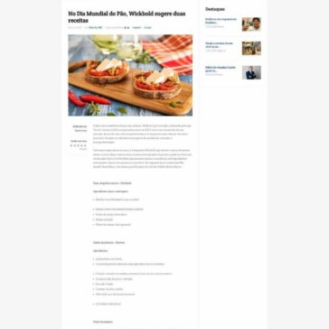 No Dia Mundial do Pão, Wickbold sugere duas receitas