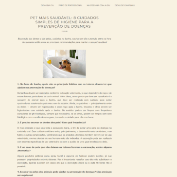 Pet mais saudável: 8 cuidados simples de higiene para a prevenção de doenças – Eu e Alice