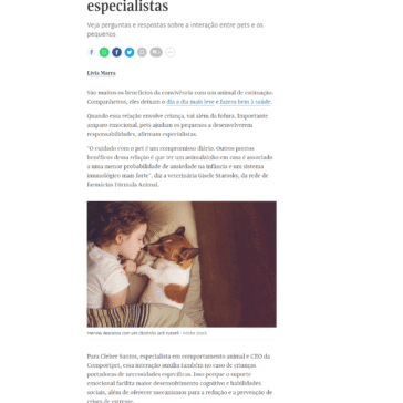Veja perguntas e respostas sobre a interação entre pets e crianças – Folha de São Paulo